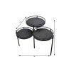 23" Black Solid Wood And Iron Round End Table