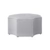 33" Silver Faux Leather Tufted Octagonal Cocktail Ottoman