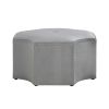 33" Gray Velvet Tufted Octagonal Cocktail Ottoman