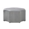 33" Gray Velvet Tufted Octagonal Cocktail Ottoman