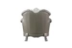 45" Bone White Faux Leather And Vintage Bone White Arm Chair