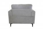 41" Light Gray And Black Linen Arm Chair