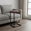 25" Black And Chestnut Solid Wood Rectangular End Table