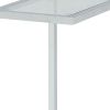 26" White And Clear Glass End Table