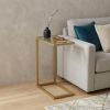 26" Gold And Clear Glass Rectangular End Table