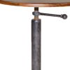 22" Industrial And Chestnut Solid Wood Round End Table