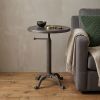22" Industrial And Inustrial Iron Round End Table