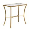24" Antique Nickel Metal Round End Table