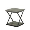 20" Black And Gray Manufactured Wood Square End Table