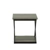 20" Black And Gray Manufactured Wood Square End Table