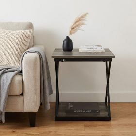 20" Black And Gray Manufactured Wood Square End Table