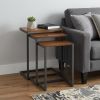 24" Black And Brown Manufactured Wood Rectangular End Table