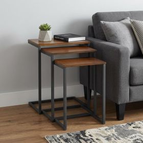 24" Black And Brown Manufactured Wood Rectangular End Table