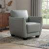 33" Watery Genuine Leather And Black Arm Chair