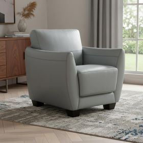 33" Watery Genuine Leather And Black Arm Chair