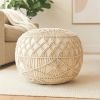 20" Cream 100% Cotton Ottoman