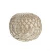 20" Cream 100% Cotton Ottoman