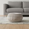 20" Beige 100% Cotton Ottoman