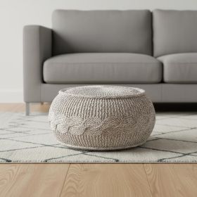 20" Beige 100% Cotton Ottoman