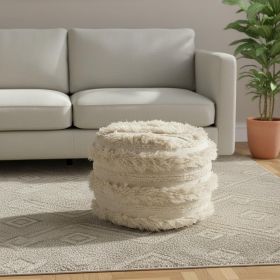 18" Ivory 100% Cotton Ottoman