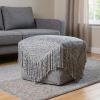 18" Gray Wool Ottoman