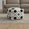 18" White 100% Cotton Ottoman