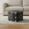 18" Black 100% Cotton Ottoman