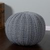 20" Gray 100% Cotton Ottoman