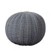 20" Gray 100% Cotton Ottoman