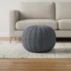 20" Gray 100% Cotton Ottoman