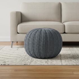 20" Gray 100% Cotton Ottoman