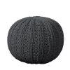 20" Black 100% Cotton Ottoman