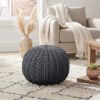 20" Black 100% Cotton Ottoman