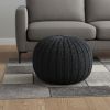 20" Black 100% Cotton Ottoman