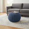 20" Blue 100% Cotton Ottoman