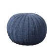 20" Blue 100% Cotton Ottoman