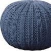 20" Blue 100% Cotton Ottoman