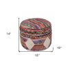 18" Multicolored Cotton Blend Ottoman