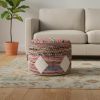 18" Multicolored Cotton Blend Ottoman