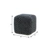16" Black Polyester Ottoman