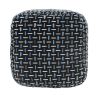 16" Black Polyester Ottoman