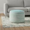 18" Blue Polyester Ottoman