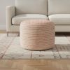 18" Pink Polyester Ottoman
