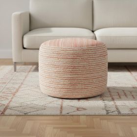 18" Pink Polyester Ottoman