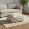 48" Cream 100% Cotton Ottoman