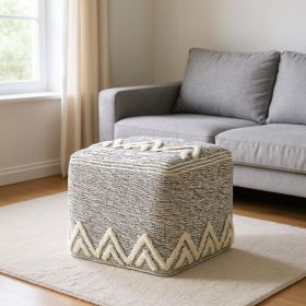 16" Gray Polyester Ottoman