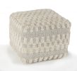 18" Beige Wool Ottoman