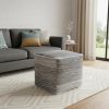 16" Gray 100% Cotton Ottoman