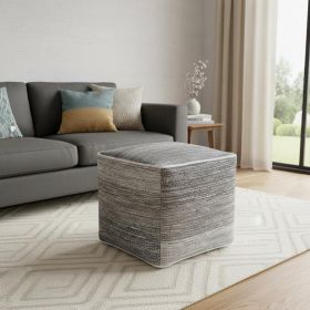 16" Gray 100% Cotton Ottoman