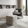 18" Gray Polyester Blend Ottoman
